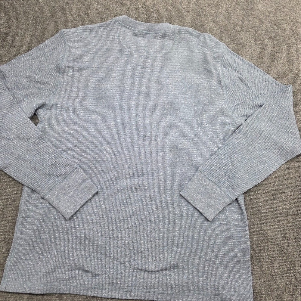 RRL Ralph Lauren Waffle Knit Henley Shirt Men's XL Gray Blue Long Sleeve - Picture 9 of 12
